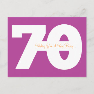 Joyeuse carte postale 70e anniversaire - Magenta