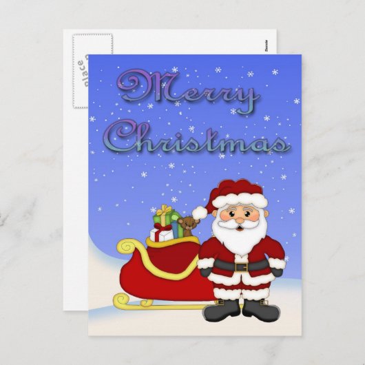 Joyeuse carte postale de Noël (Devant / Derrière)