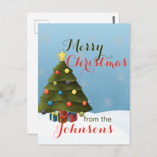 Joyeuse carte postale de Noël (Devant / Derrière)