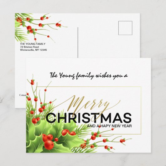 Joyeuse carte postale de Noël (Devant / Derrière)