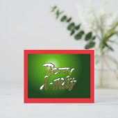 Joyeuse carte postale de Noël Green Big (Debout devant)