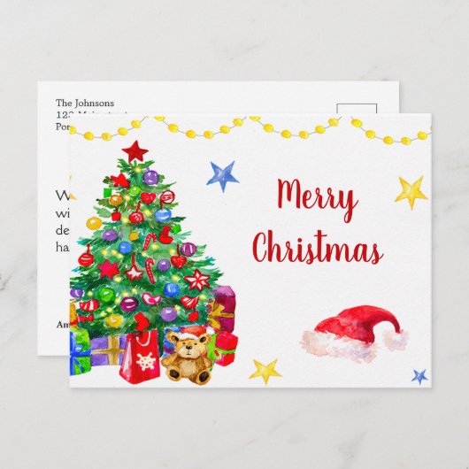 Joyeuse carte postale de Noël Joyeuses cartes post (Devant / Derrière)