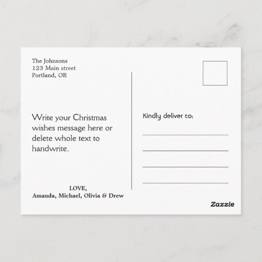 Joyeuse carte postale de Noël Joyeuses cartes post (Dos)