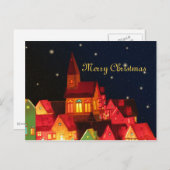 Joyeuse carte postale du village de Noël (Devant / Derrière)