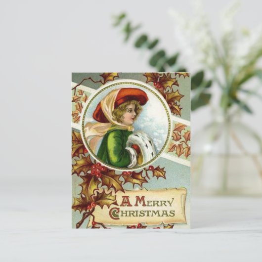 Joyeuse carte postale Vintage de Noël (Debout devant)