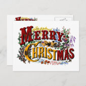 Joyeuse carte postale Vintage de Noël (Devant / Derrière)