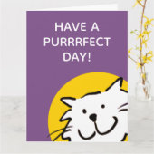 Joyeuse Carte pour Amateur de Chat (Fleur jaune)