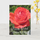 Joyeuse carte Rose orange de la Fête des Mères Bel (Fleur jaune)