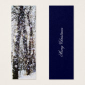Joyeuse carte Signet des arbres de neige de Noël (Devant & derrière)