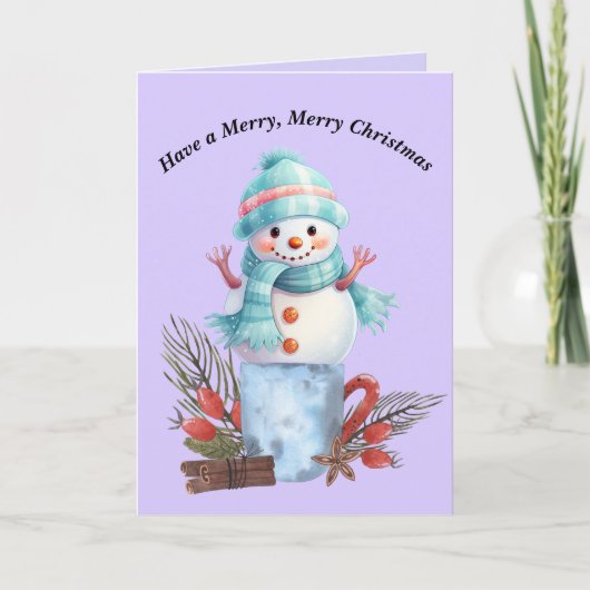 Joyeuse carte Snowman de Noël (Devant)