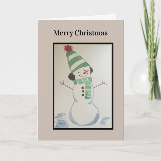Joyeuse carte Snowman de Noël (Devant)