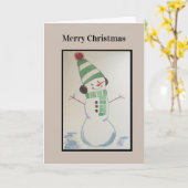 Joyeuse carte Snowman de Noël (Fleur jaune)