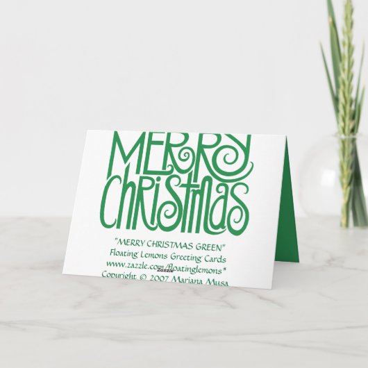 Joyeuse carte verte de Noël (Dos)