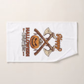Joyeuse chasse d'Halloween Haches croisées Citroui (Serviette à main)