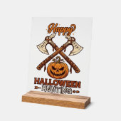 Joyeuse chasse d'Halloween Haches croisées Citroui (Angle)