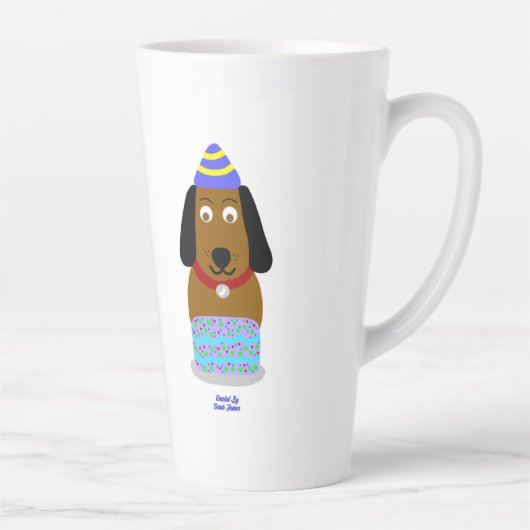 Joyeuse Coupe d'Anniversaire Grande Mug Latte (Droite)