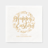 Joyeuse couronne florale de Pâques Nom personnalis (Recto)