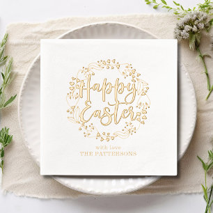 Joyeuse couronne florale de Pâques Nom personnalis