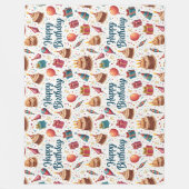 Joyeuse couverture en polaire d'anniversaire avec  (Devant)