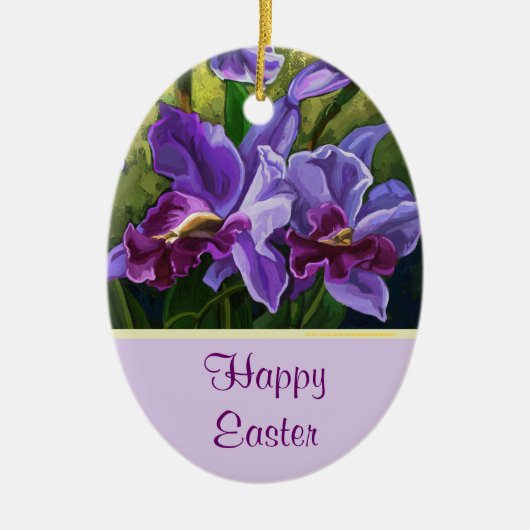Joyeuse décoration de fleurs violettes de Pâques (Devant)