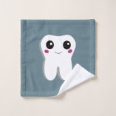 Joyeuse dent dentaire souriante mignonne Motif (Gant de toilette)