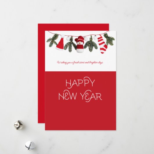 Joyeuse et bonne année Carte de Noël, Moderne (Devant/Arrière en situation)
