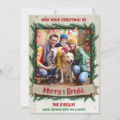 Joyeuse et brillante carte de Noël Garland Lights (Devant)