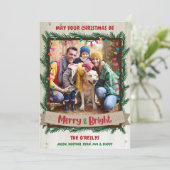 Joyeuse et brillante carte de Noël Garland Lights (Debout devant)