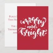 Joyeuse et brillante carte de Noël rouge (Devant / Derrière)