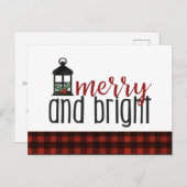 Joyeuse et brillante carte de Noël rustique (Devant / Derrière)