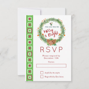 Joyeuse et brillante fête de couronne de Noël RSVP