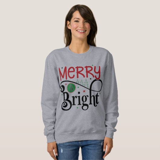 Joyeuse et brillante Sweatshirt de Noël (Devant entier)