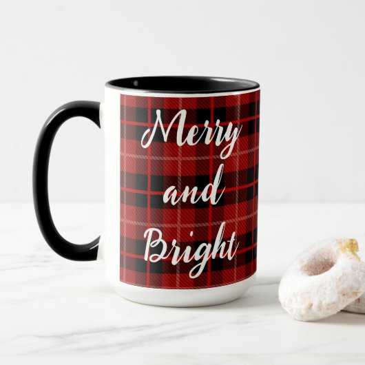 Joyeuse et brillante tasse de Noël personnalisée (Avec donut)