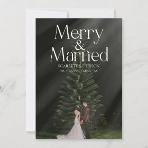 Joyeuse et mariée nouvelle carte de Noël