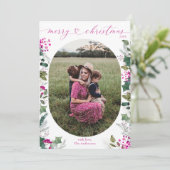 Joyeuse et rose ovale photo Joyeuse carte de Noël (Debout devant)