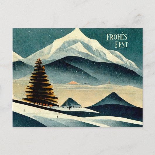 Joyeuse fête. Carte de Noël avec motif Art déco (Devant)
