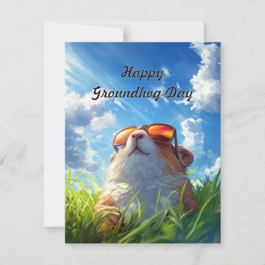 Joyeuse Fête de la Marmotte Carte de Vacances Colo (Devant)