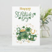 Joyeuse fête de la Saint-Patrick Carte de vœux irl (Debout devant)