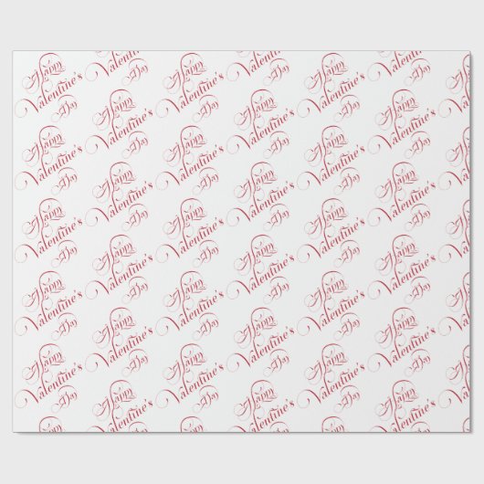 Joyeuse Fête de la Saint-Valentin Papier Cadeau (Plat)