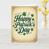 Joyeuse Fête de Saint-Patrick Carte Verte (Fleur jaune)