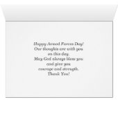 Joyeuse Fête des Forces Armées Cartes de voeux per (Intérieur Horizontal (Bas))