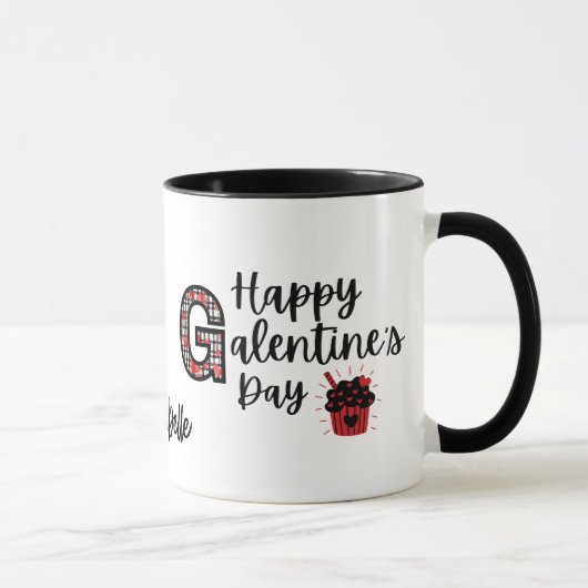 Joyeuse fête des Galentines Mug rouge et noire (Droite)