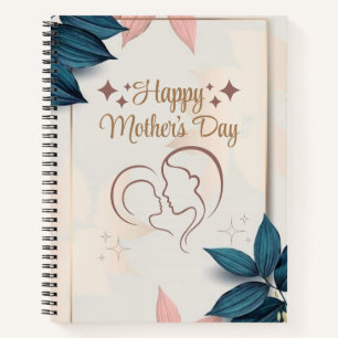 Joyeuse Fête des Mères 8.5" x 11" Cahier à reliure
