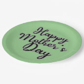 Joyeuse Fête des Mères Assiette en Papier Vert (Angle)