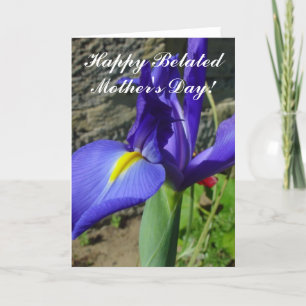 Joyeuse fête des mères bafouée carte Iris pourpre