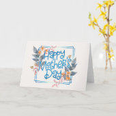 Joyeuse Fête des Mères Cadre Floral | Carte de vœu (Fleur jaune)