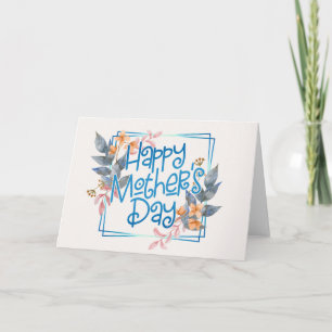 Joyeuse Fête des Mères Cadre Floral Carte de vœu
