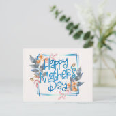 Joyeuse Fête des Mères Cadre Floral | Carte postal (Debout devant)
