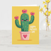 Joyeuse Fête des Mères Carte Cactus (Fleur jaune)