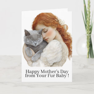 Joyeuse fête des mères, carte de chat pour maman c